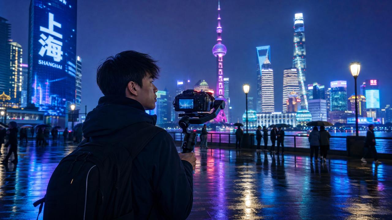 玩物社区-玩物社区生活传媒：夜上海魅力·城市夜景Vlog传媒分享
